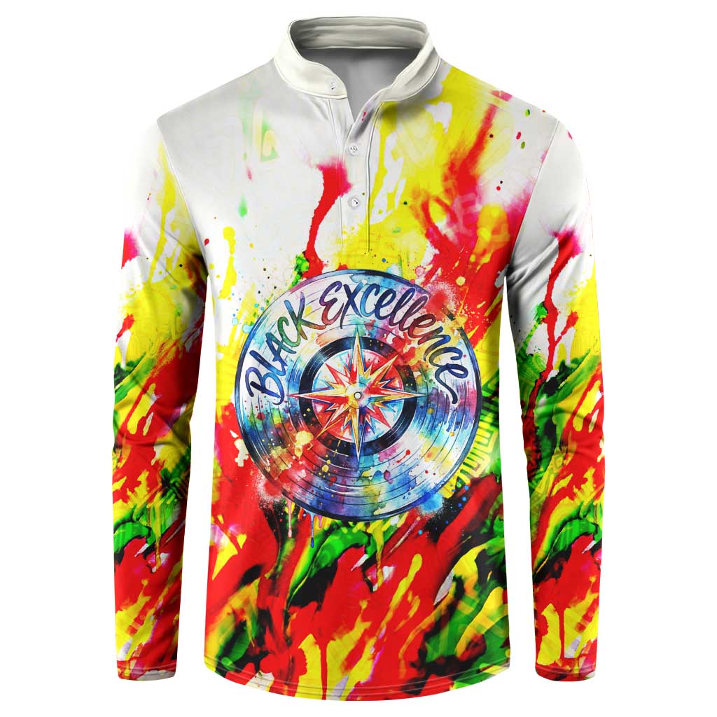 MLK Black Excellence Button Sweatshirt Martin Luther King Jr Colorful Abstract Watercolor