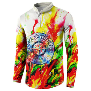 MLK Black Excellence Button Sweatshirt Martin Luther King Jr Colorful Abstract Watercolor