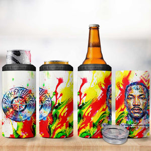 MLK Black Excellence 4 in 1 Can Cooler Tumbler Martin Luther King Jr Colorful Abstract Watercolor