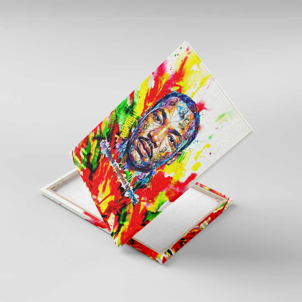 MLK Black Excellence Canvas Wall Art Martin Luther King Jr Colorful Abstract Watercolor