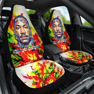 MLK Black Excellence Car Seat Cover Martin Luther King Jr Colorful Abstract Watercolor