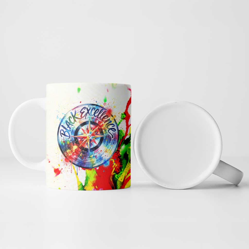 MLK Black Excellence Ceramic Mug Martin Luther King Jr Colorful Abstract Watercolor