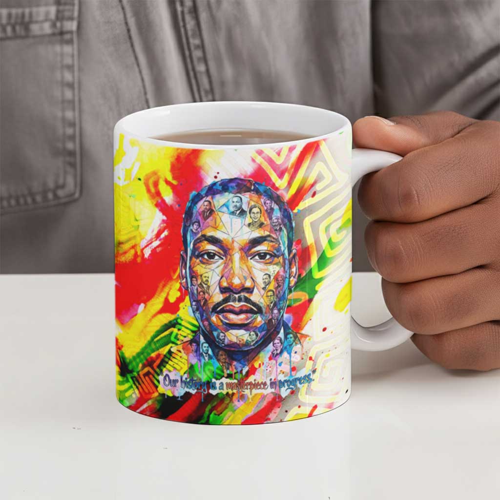 MLK Black Excellence Ceramic Mug Martin Luther King Jr Colorful Abstract Watercolor