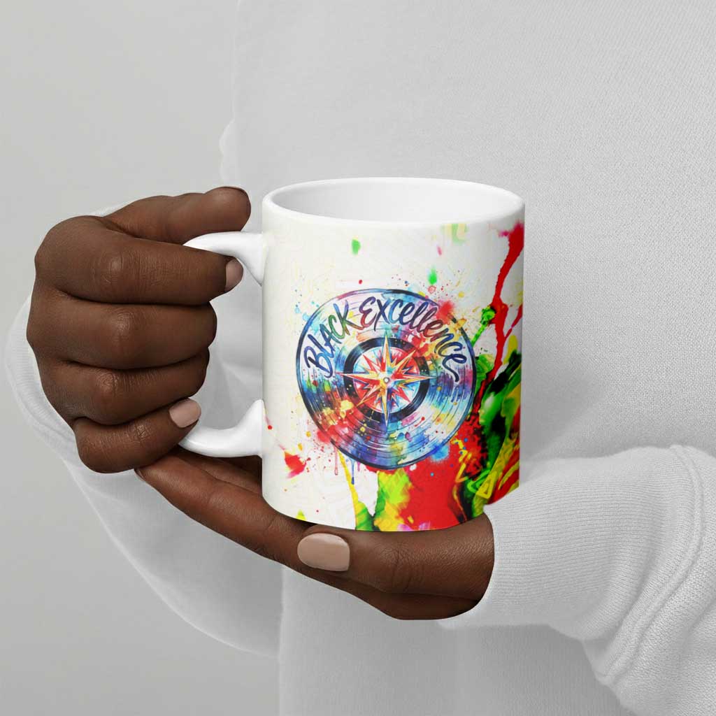 MLK Black Excellence Ceramic Mug Martin Luther King Jr Colorful Abstract Watercolor