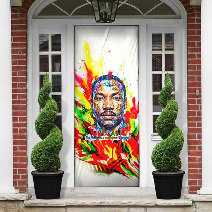 MLK Black Excellence Door Cover Martin Luther King Jr Colorful Abstract Watercolor