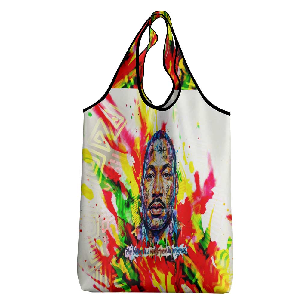 MLK Black Excellence Grocery Bag Martin Luther King Jr Colorful Abstract Watercolor
