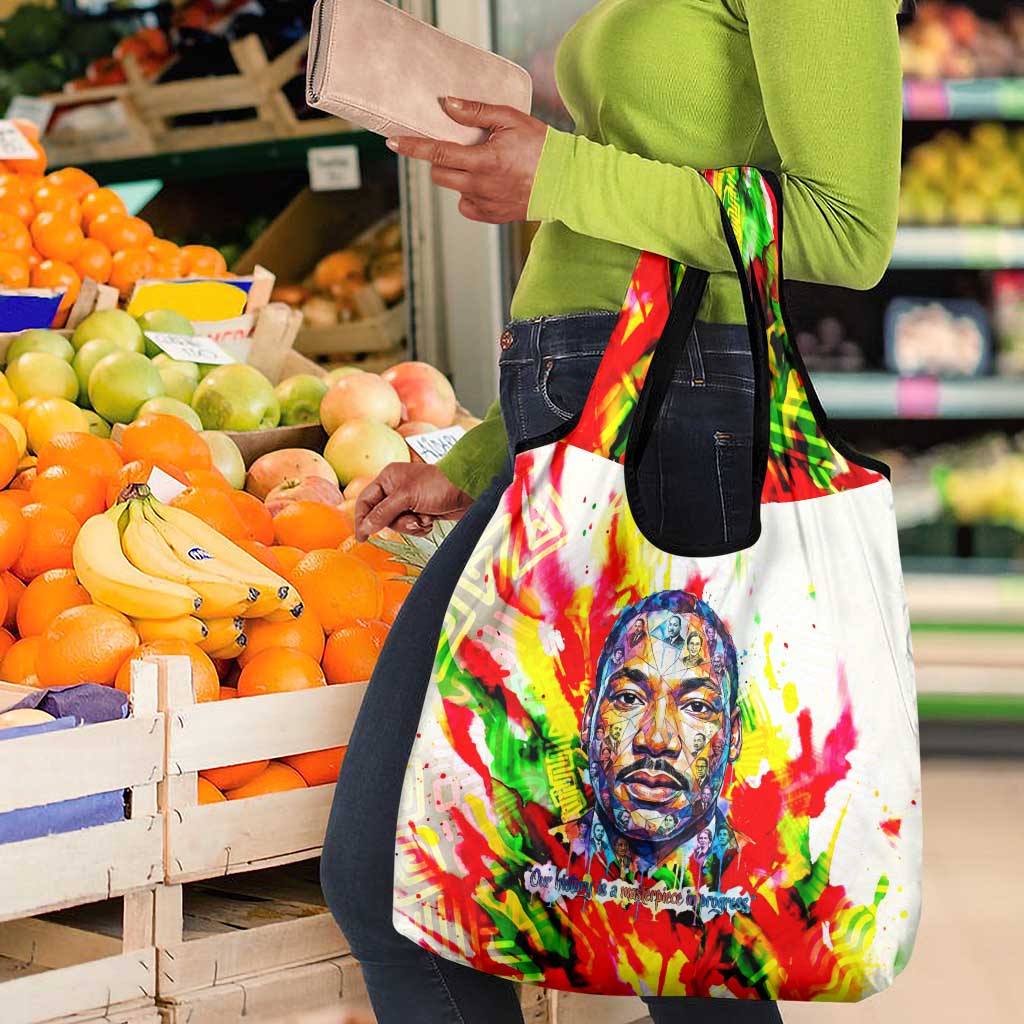 MLK Black Excellence Grocery Bag Martin Luther King Jr Colorful Abstract Watercolor