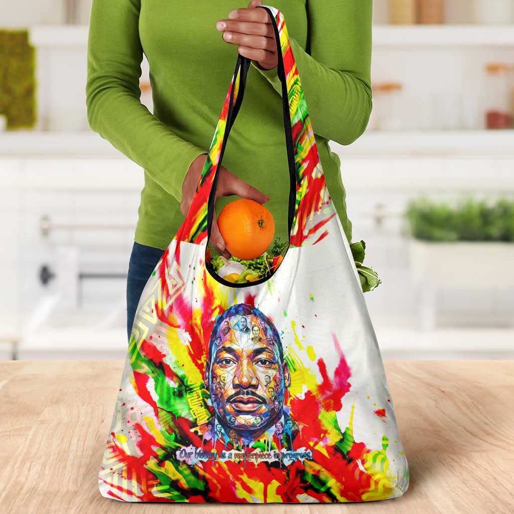 MLK Black Excellence Grocery Bag Martin Luther King Jr Colorful Abstract Watercolor