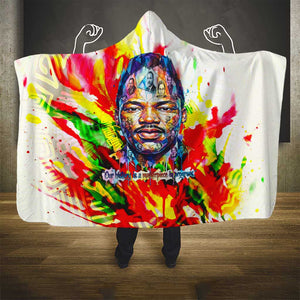 MLK Black Excellence Hooded Blanket Martin Luther King Jr Colorful Abstract Watercolor