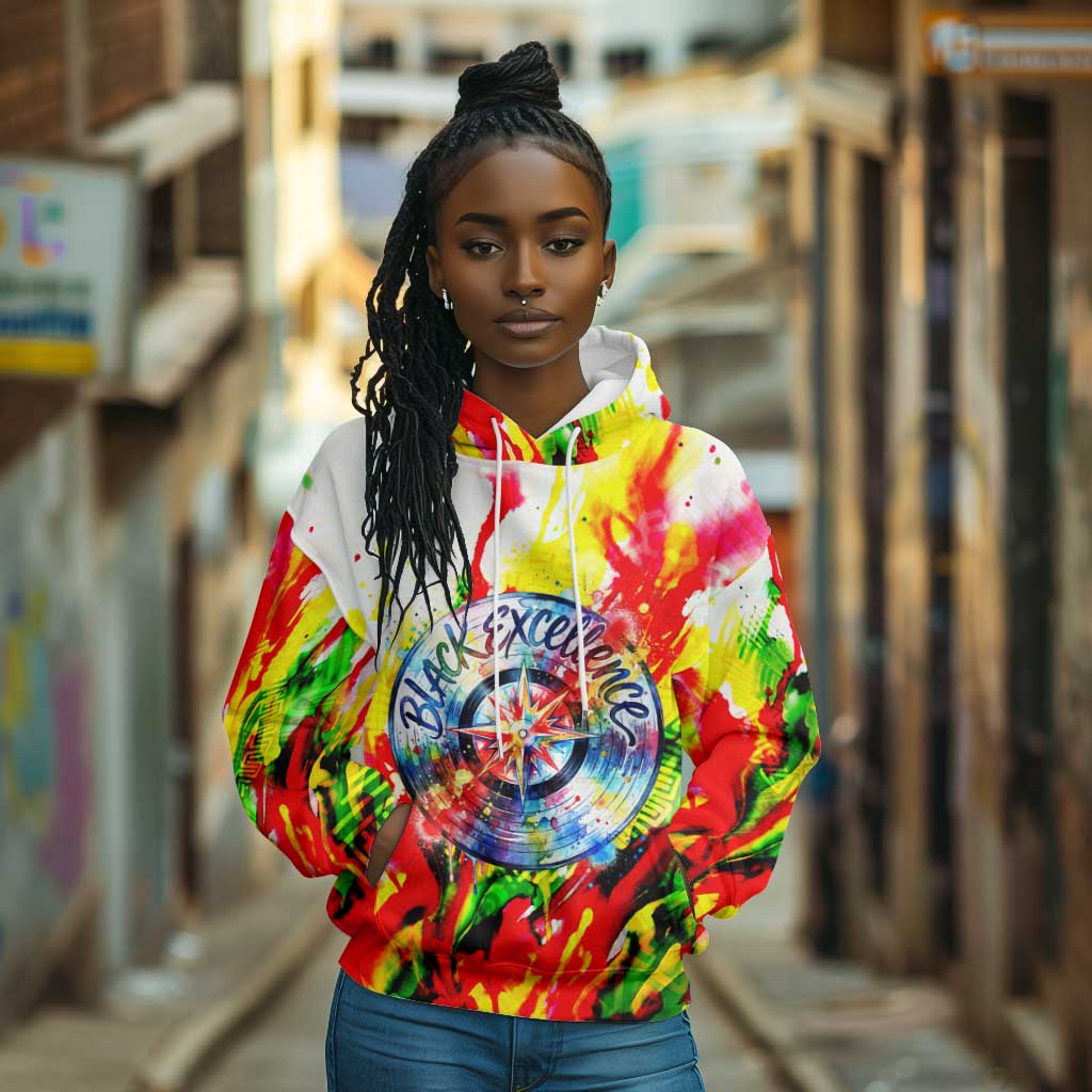 MLK Black Excellence Hoodie Martin Luther King Jr Colorful Abstract Watercolor