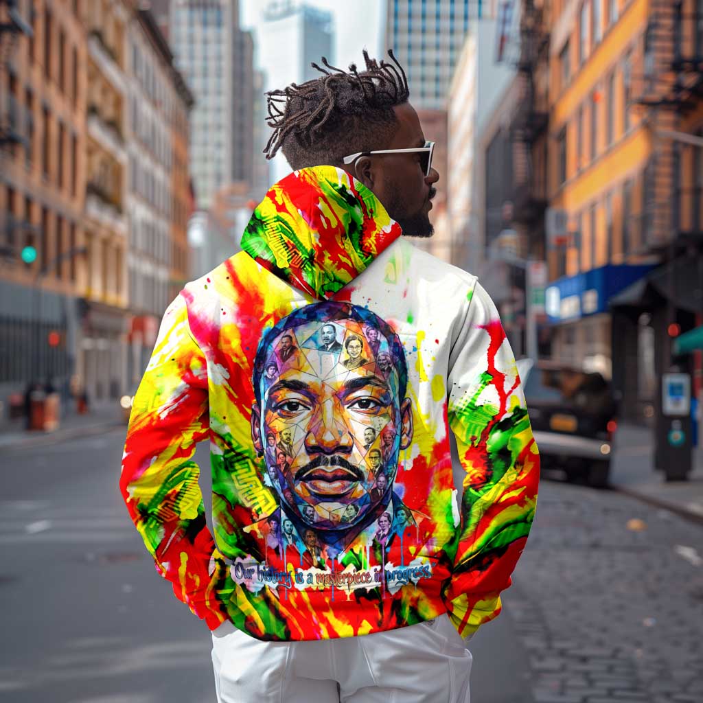 MLK Black Excellence Hoodie Martin Luther King Jr Colorful Abstract Watercolor