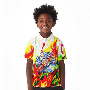 MLK Black Excellence Kid Polo Shirt Martin Luther King Jr Colorful Abstract Watercolor