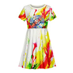 MLK Black Excellence Kid Short Sleeve Dress Martin Luther King Jr Colorful Abstract Watercolor