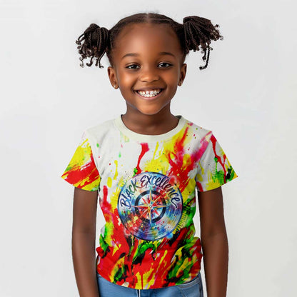 MLK Black Excellence Kid T shirt Martin Luther King Jr Colorful Abstract Watercolor