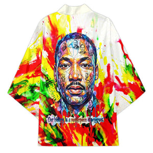 MLK Black Excellence Kimono Martin Luther King Jr Colorful Abstract Watercolor