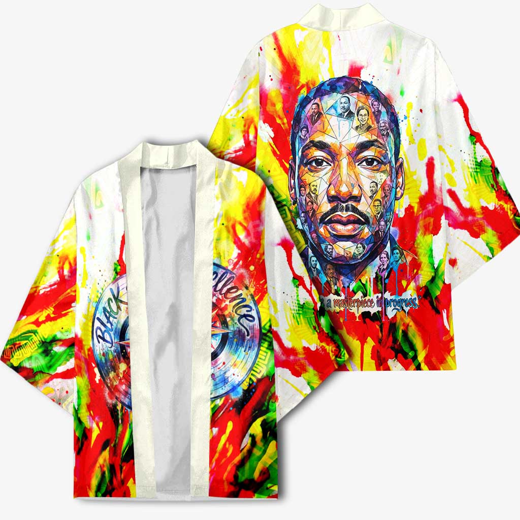 MLK Black Excellence Kimono Martin Luther King Jr Colorful Abstract Watercolor