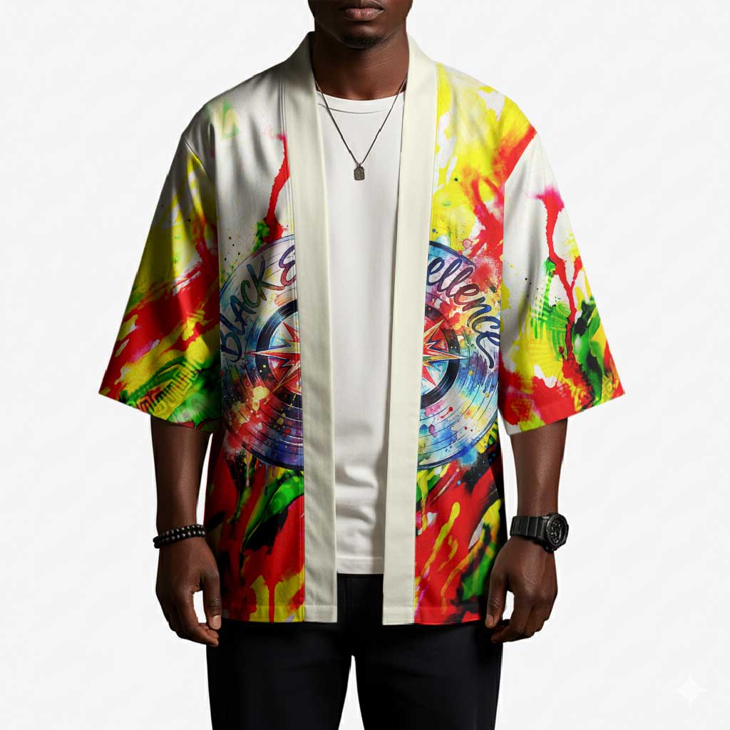 MLK Black Excellence Kimono Martin Luther King Jr Colorful Abstract Watercolor