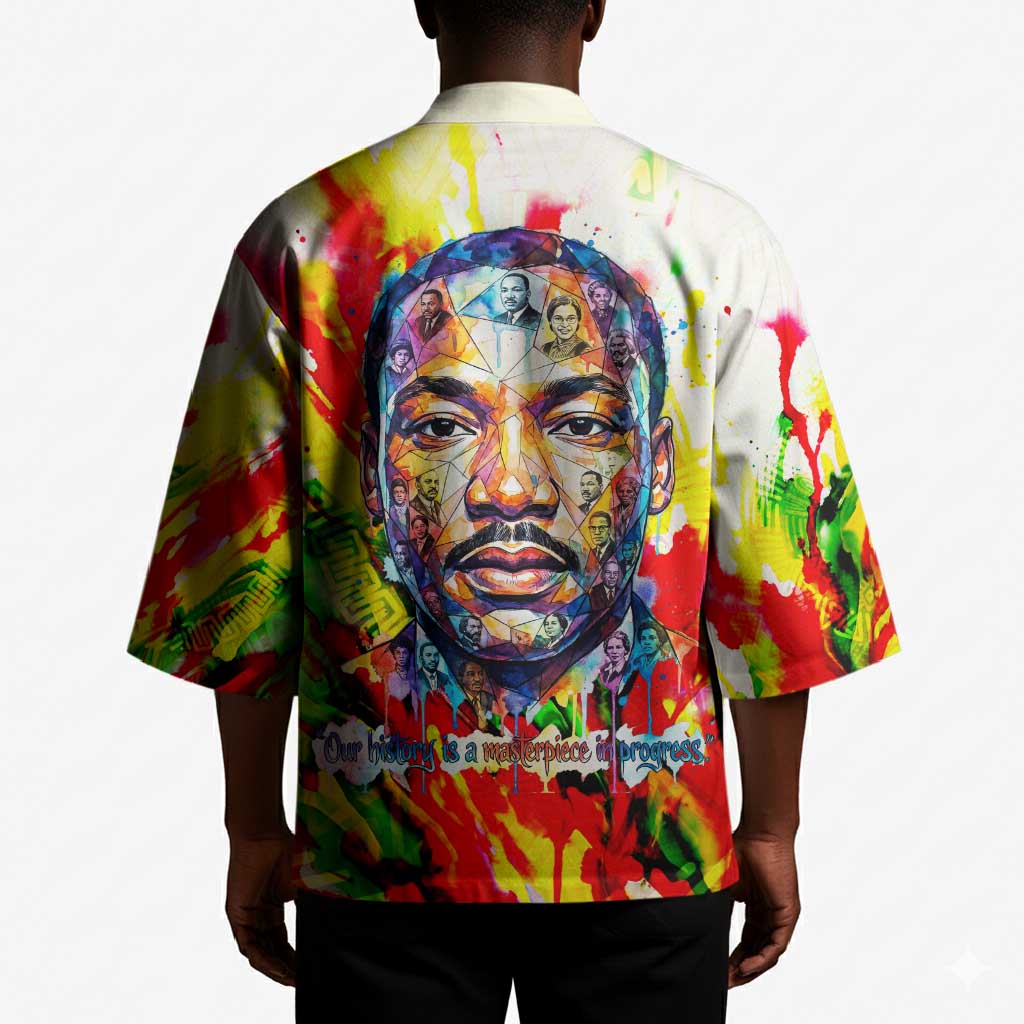 MLK Black Excellence Kimono Martin Luther King Jr Colorful Abstract Watercolor