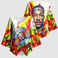 MLK Black Excellence Kimono Sleeve Blouse Martin Luther King Jr Colorful Abstract Watercolor