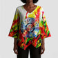MLK Black Excellence Kimono Sleeve Blouse Martin Luther King Jr Colorful Abstract Watercolor