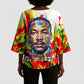 MLK Black Excellence Kimono Sleeve Blouse Martin Luther King Jr Colorful Abstract Watercolor