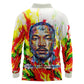 MLK Black Excellence Long Sleeve Polo Shirt Martin Luther King Jr Colorful Abstract Watercolor