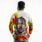 MLK Black Excellence Long Sleeve Polo Shirt Martin Luther King Jr Colorful Abstract Watercolor