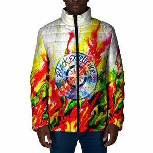 MLK Black Excellence Padded Jacket Martin Luther King Jr Colorful Abstract Watercolor