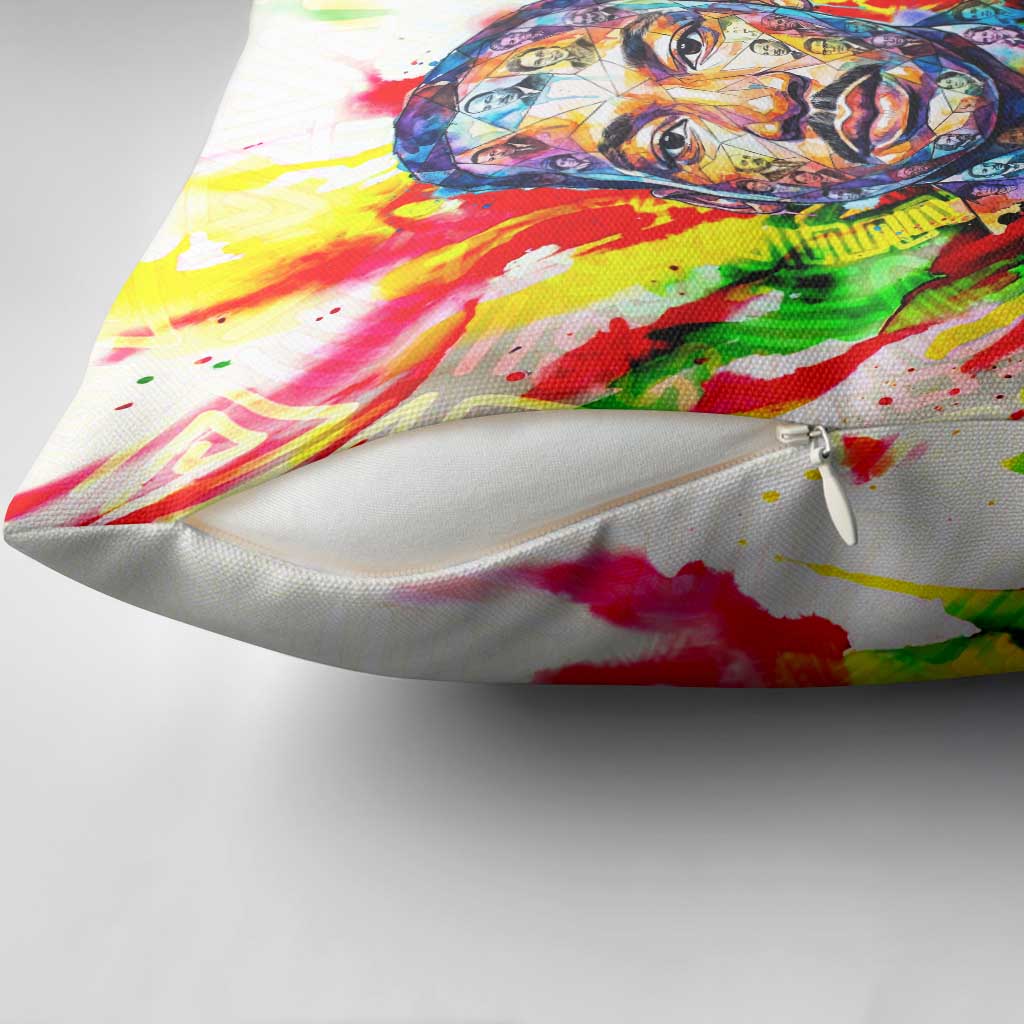 MLK Black Excellence Pillow Cover Martin Luther King Jr Colorful Abstract Watercolor