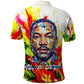 MLK Black Excellence Polo Shirt Martin Luther King Jr Colorful Abstract Watercolor