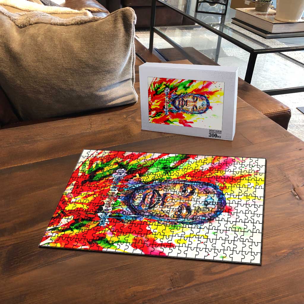 MLK Black Excellence Puzzle Martin Luther King Jr Colorful Abstract Watercolor