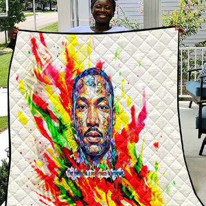 MLK Black Excellence Quilt Martin Luther King Jr Colorful Abstract Watercolor