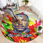 MLK Black Excellence Round Carpet Martin Luther King Jr Colorful Abstract Watercolor