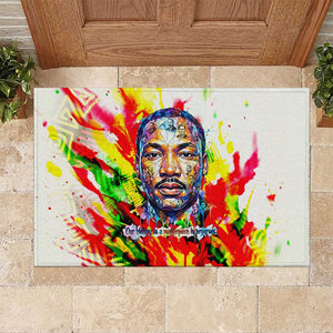 MLK Black Excellence Rubber Doormat Martin Luther King Jr Colorful Abstract Watercolor