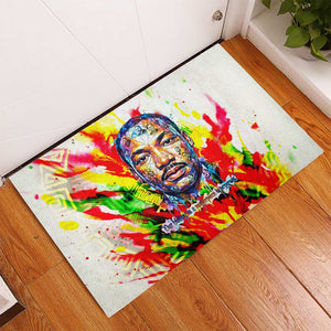 MLK Black Excellence Rubber Doormat Martin Luther King Jr Colorful Abstract Watercolor