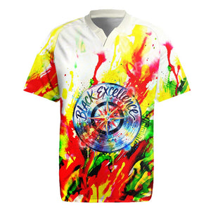 MLK Black Excellence Rugby Jersey Martin Luther King Jr Colorful Abstract Watercolor