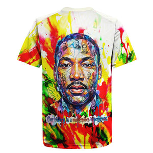 MLK Black Excellence Rugby Jersey Martin Luther King Jr Colorful Abstract Watercolor