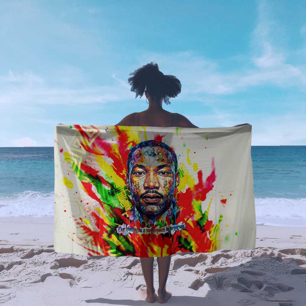 MLK Black Excellence Sarong Martin Luther King Jr Colorful Abstract Watercolor