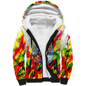 MLK Black Excellence Sherpa Hoodie Martin Luther King Jr Colorful Abstract Watercolor