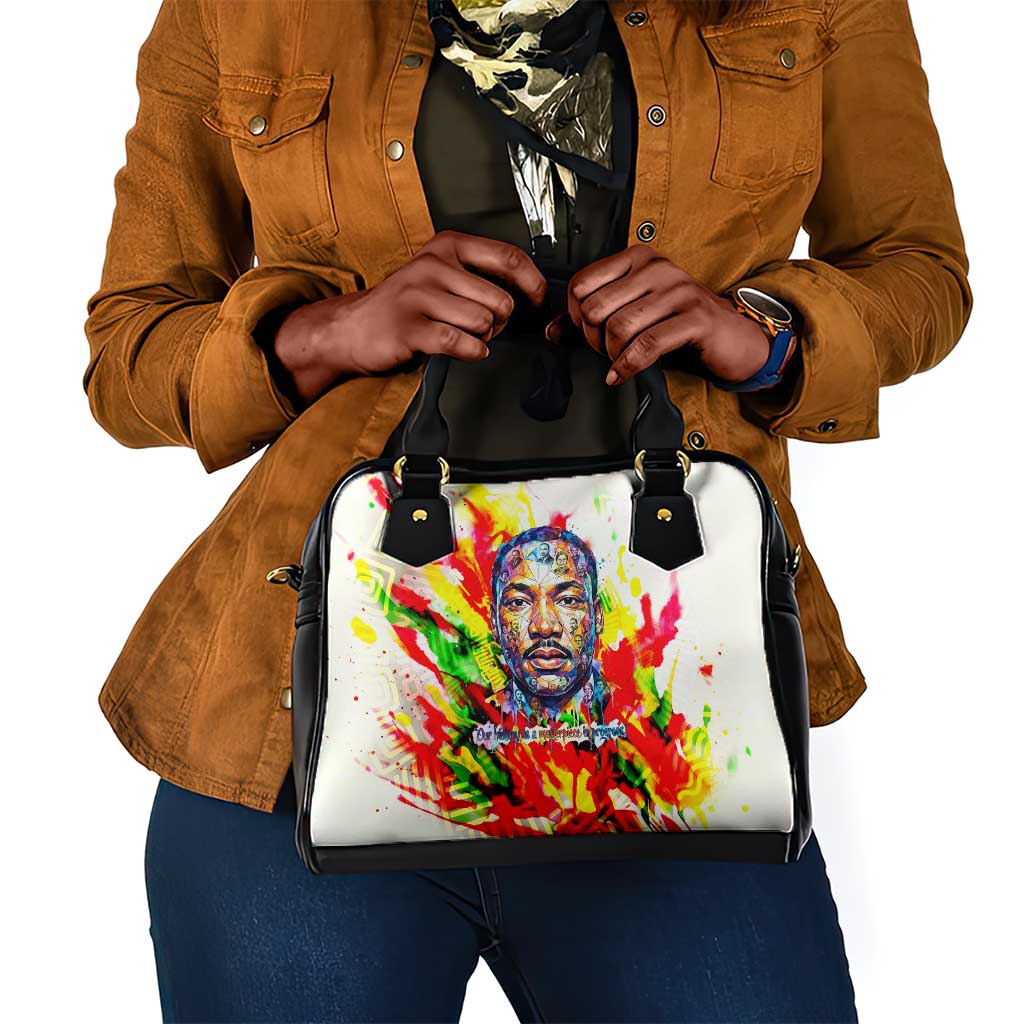 MLK Black Excellence Shoulder Handbag Martin Luther King Jr Colorful Abstract Watercolor