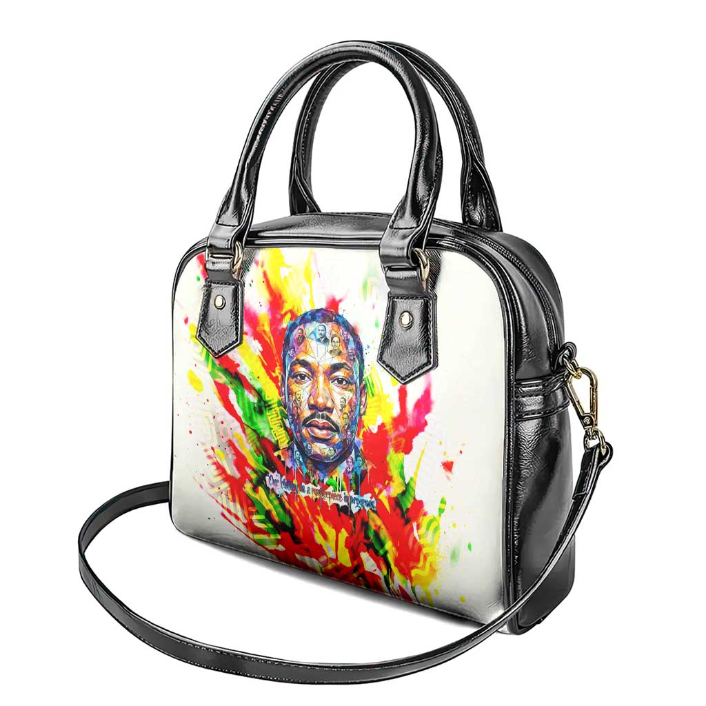 MLK Black Excellence Shoulder Handbag Martin Luther King Jr Colorful Abstract Watercolor