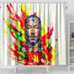 MLK Black Excellence Shower Curtain Martin Luther King Jr Colorful Abstract Watercolor