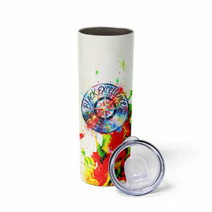MLK Black Excellence Skinny Tumbler Martin Luther King Jr Colorful Abstract Watercolor