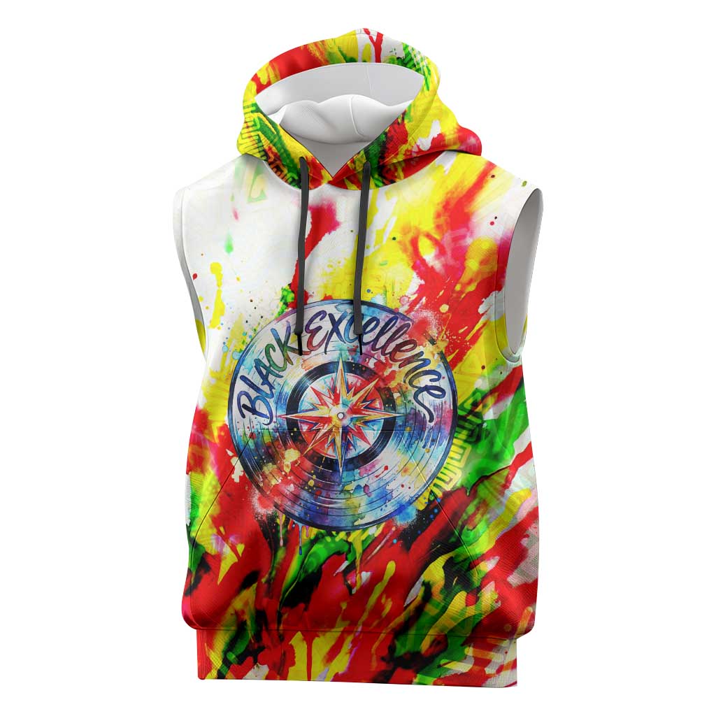 MLK Black Excellence Sleeveless Hoodie Martin Luther King Jr Colorful Abstract Watercolor