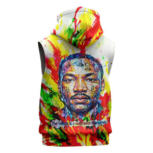 MLK Black Excellence Sleeveless Hoodie Martin Luther King Jr Colorful Abstract Watercolor