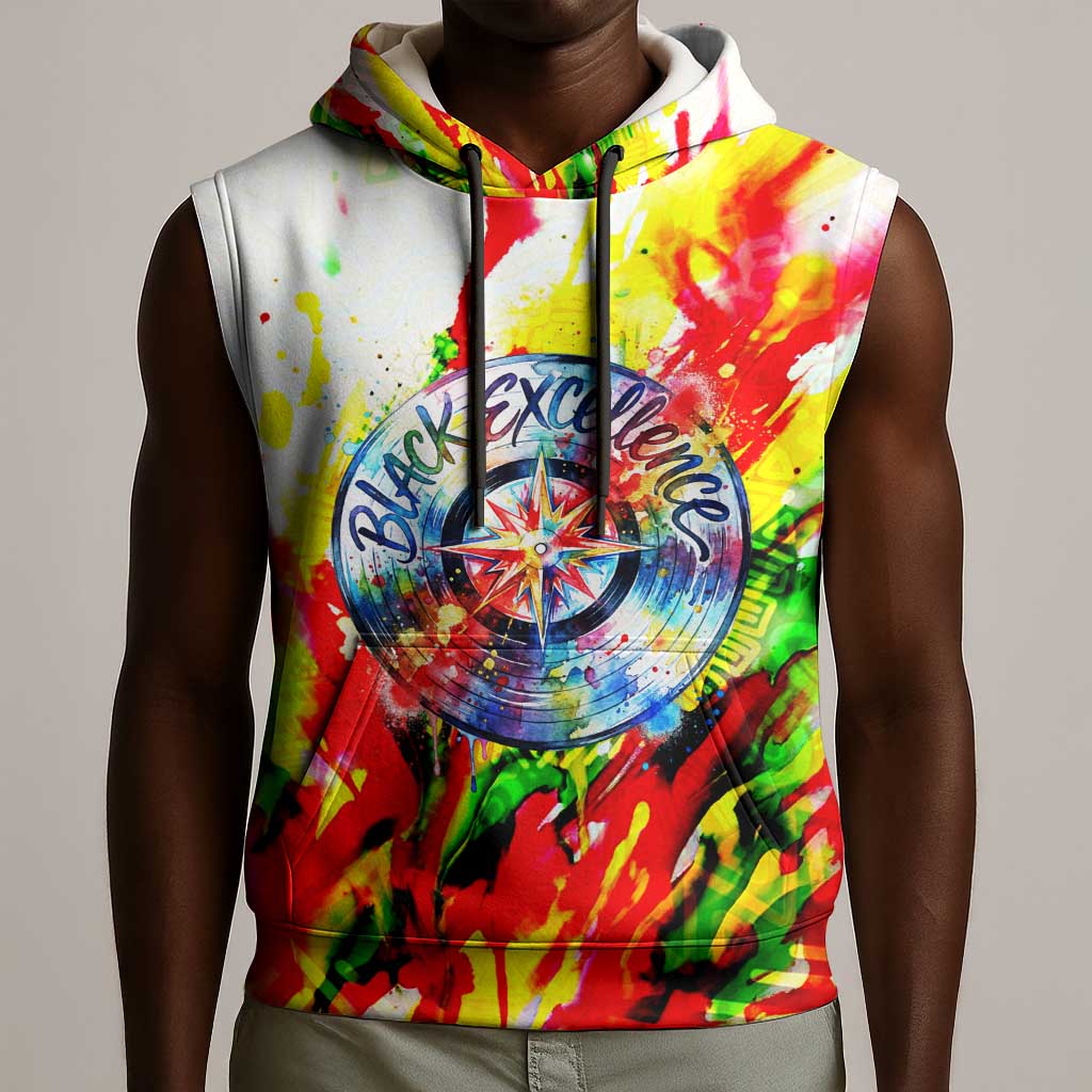 MLK Black Excellence Sleeveless Hoodie Martin Luther King Jr Colorful Abstract Watercolor