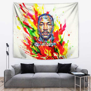 MLK Black Excellence Tapestry Martin Luther King Jr Colorful Abstract Watercolor