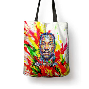 MLK Black Excellence Tote Bag Martin Luther King Jr Colorful Abstract Watercolor