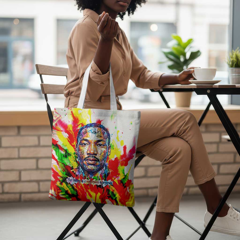 MLK Black Excellence Tote Bag Martin Luther King Jr Colorful Abstract Watercolor
