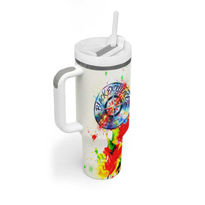 MLK Black Excellence Tumbler With Handle Martin Luther King Jr Colorful Abstract Watercolor